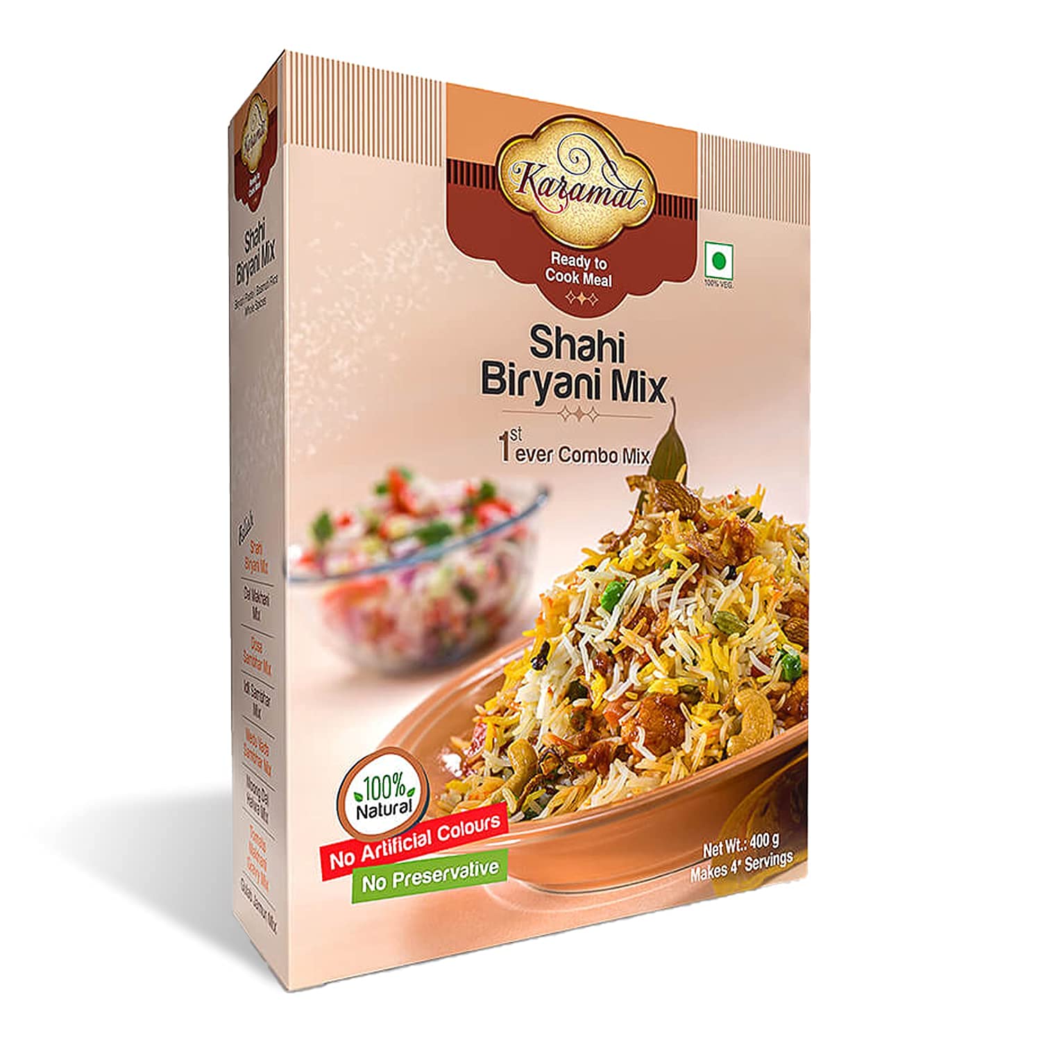 Karamat Shahi Biryani Mix(Veg,400G. Mix,Upto 4* Servings),Ready To Cook Gravy Paste,Instant Food Mix,Indian And Mughlai Delicacies,Myo,No Artificial Colour,No Preservatives (B09DBK5P6T) Amazon Price History, Amazon Price Tracker