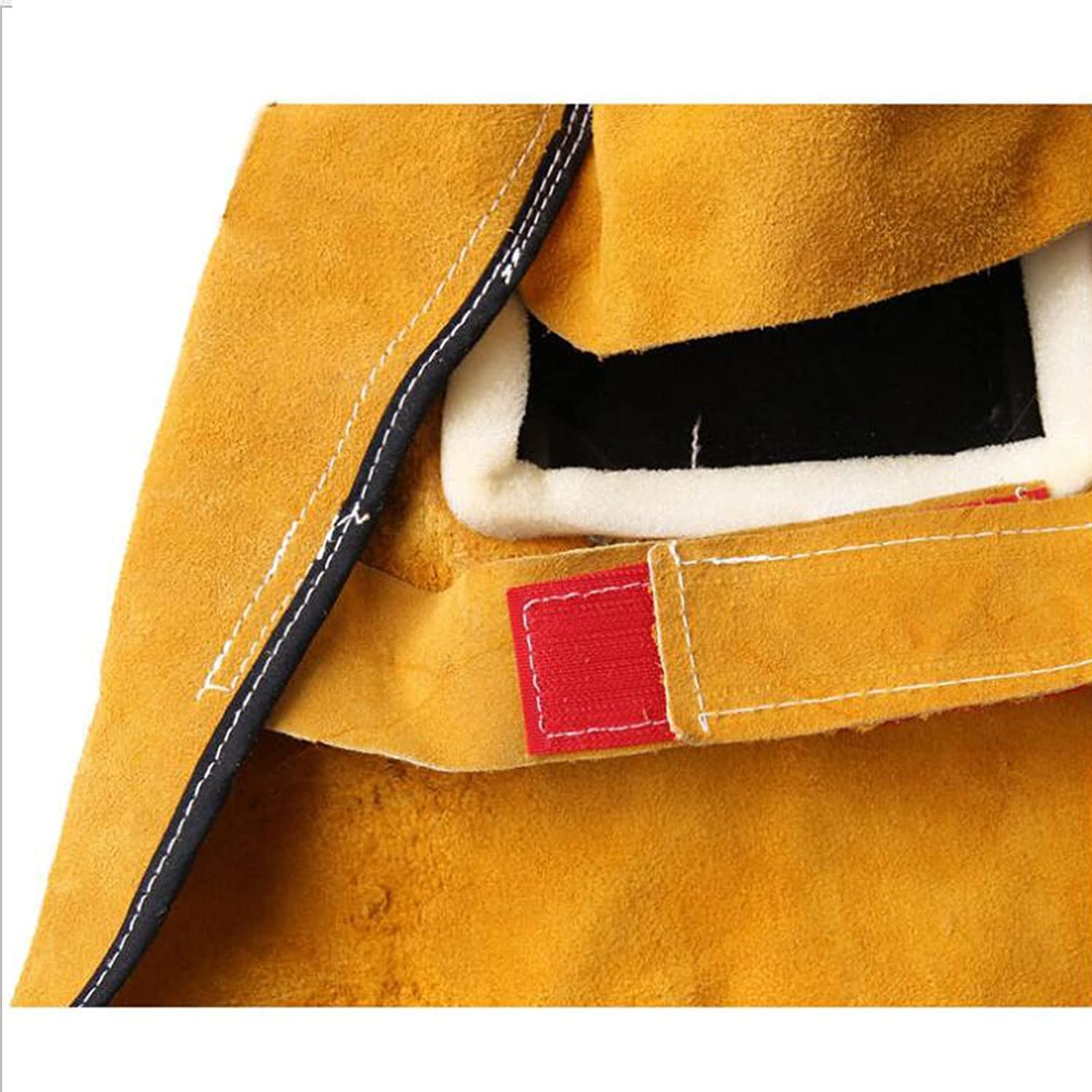 Cagoule de Soudure en Cuir, Masque en Cuir de Bonne qualité Masque de Soudeur Auto-Obscurcissant Portefeuille Lentille de Protection Confortable & Résistant à la Chaleur