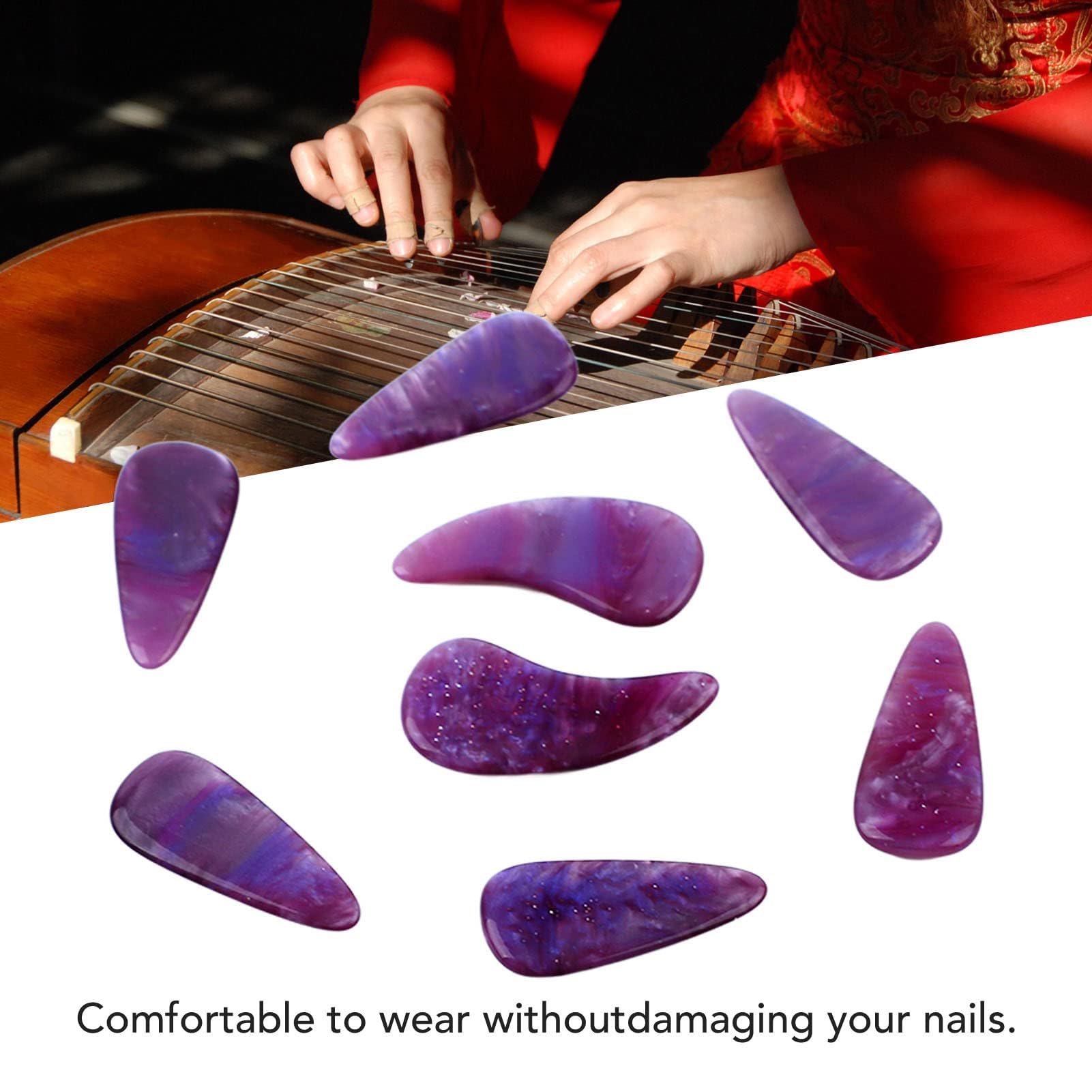 Guzheng Nail Covers Guzheng Nail Picks, Professionnel Guzheng Nail Covers Haut-parleurs (Couleur de la voie lactée)
