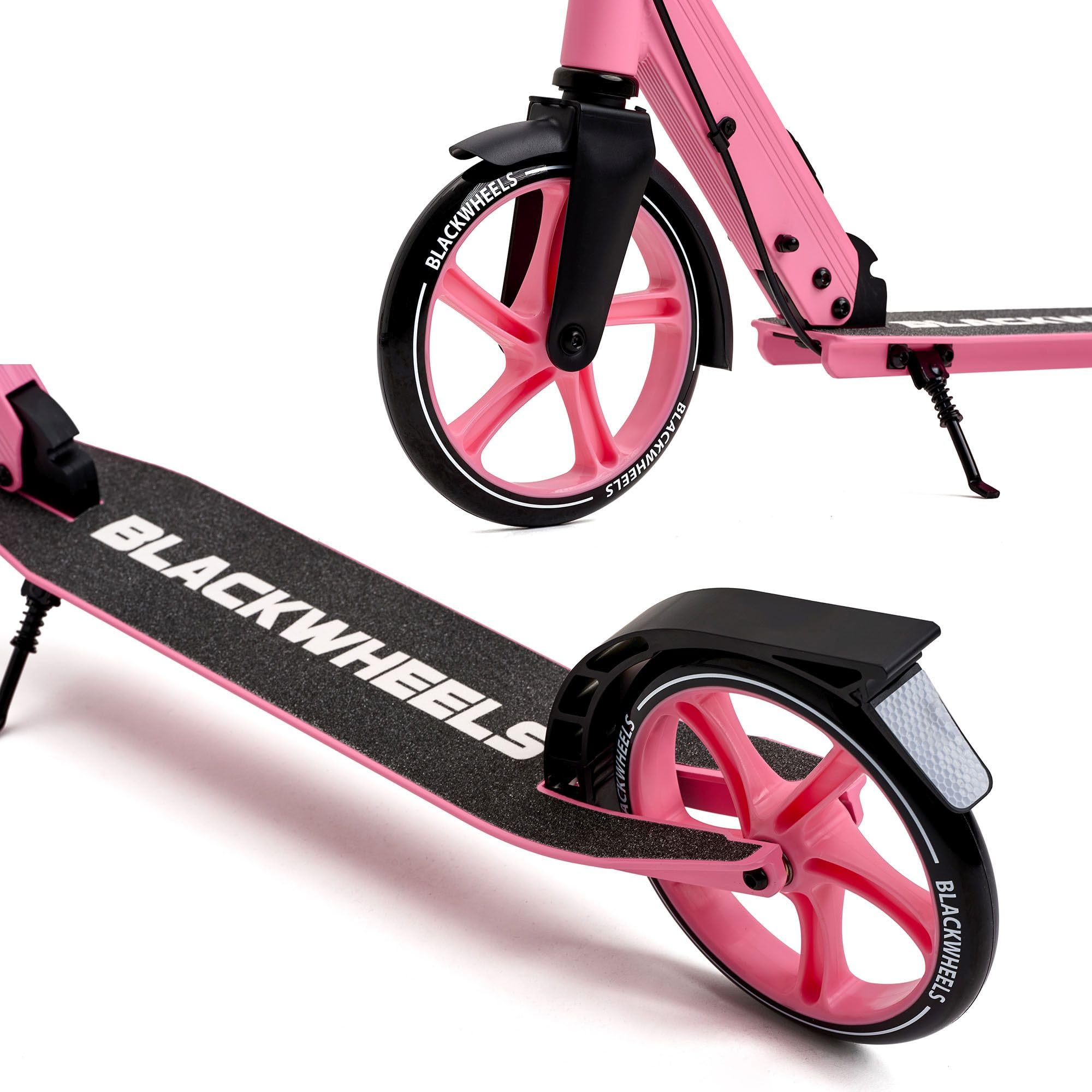 Blackwheels Orio Monopattino Pieghevole da Città – Ruote Grandi 200mm, Regolabile, Leggero in Alluminio, Cinghia Trasporto, Deck Antiscivolo, ABEC 7, Comodo per Adulti e Ragazzi