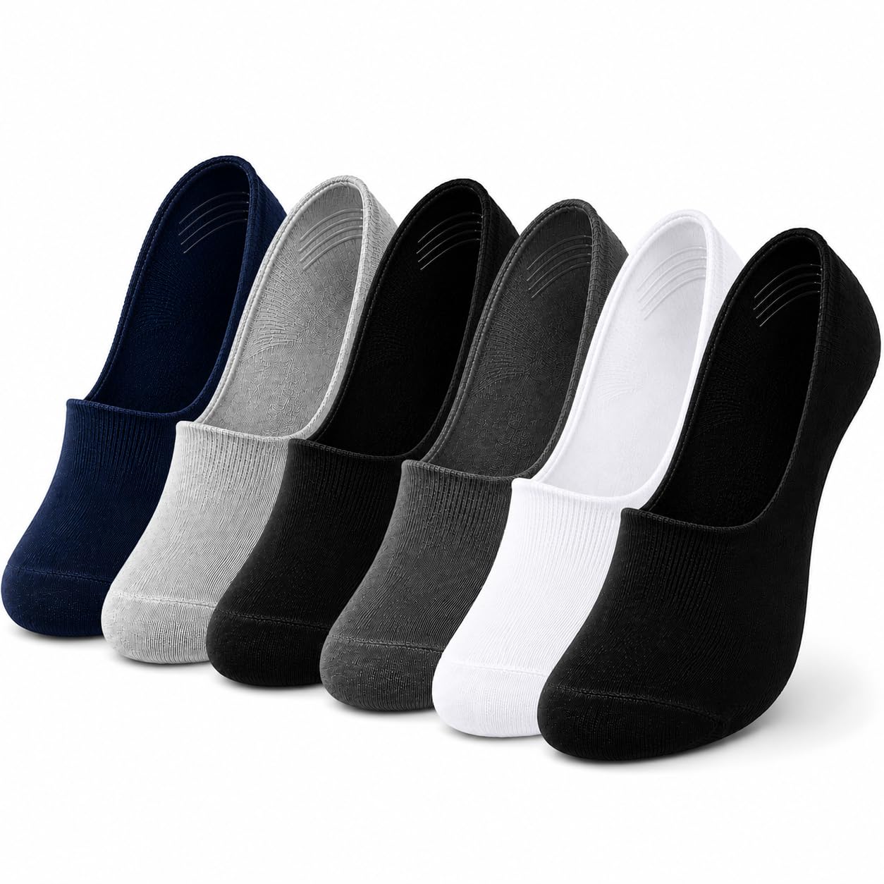 Mens & Women Ankle Socks Cotton Stretch | Anti-Slip Silicone Heel Grip for Secure Fit | Low Cut No Show Breathable Invisible Unisex Socks for Sneakers, Loafers, Office & Daily Wear | Assorted Colour-image-15