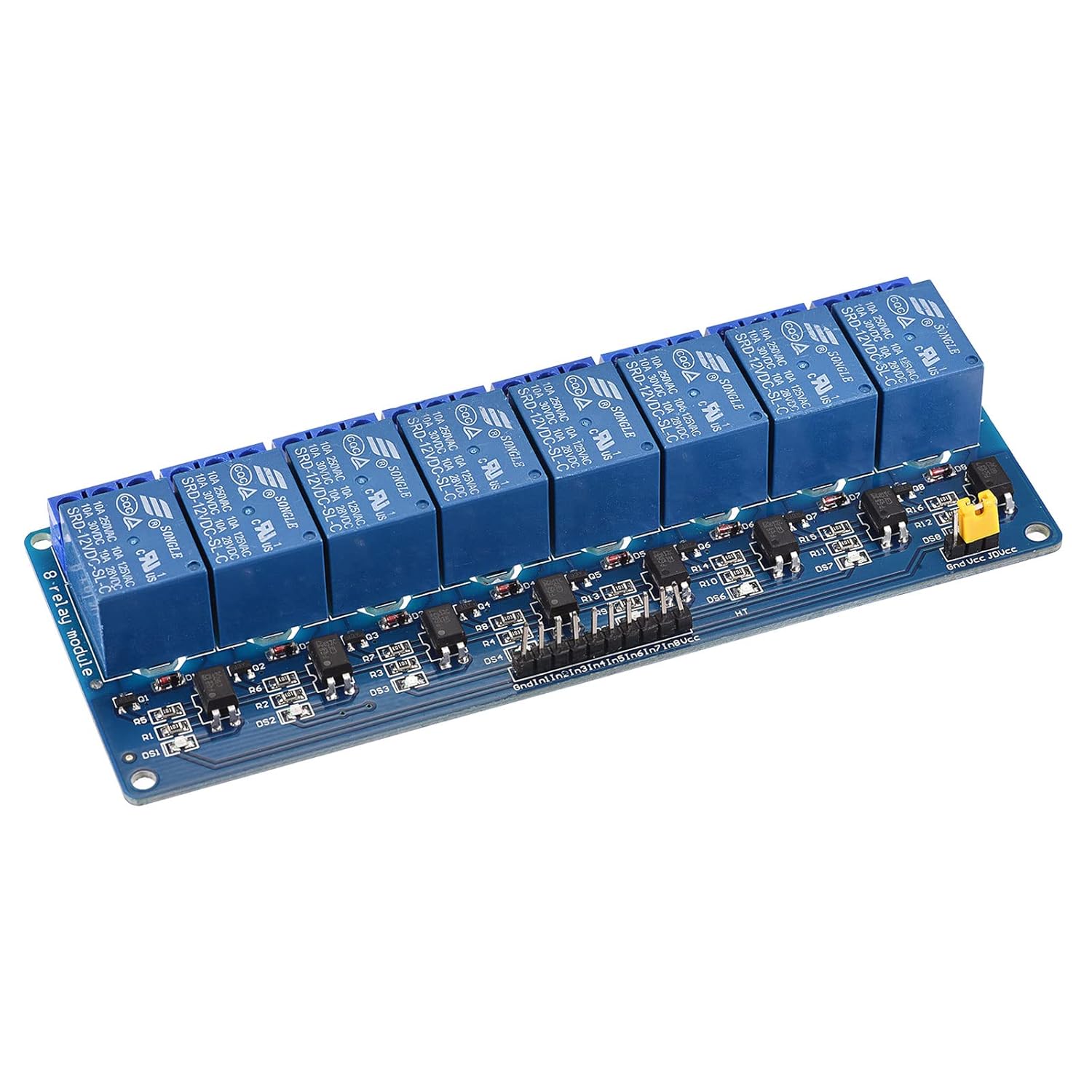 MECCANIXITY Relay Module 8 Channel 12V Low Level Trigger Module Blue