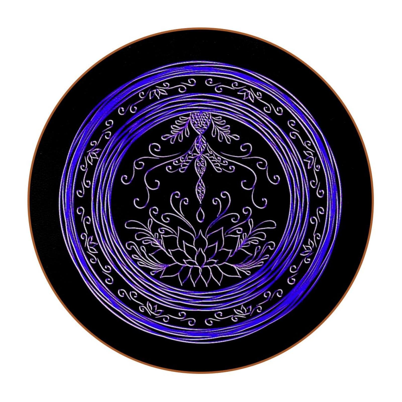 Runde Untersetzer mit Blumenmuster für Getränke, 6 Stück, Tischschutzmatte für Weingläser, Tassen und Tassen, wiederverwendbar im Büro, Küche, Bar, 10,9 cm
