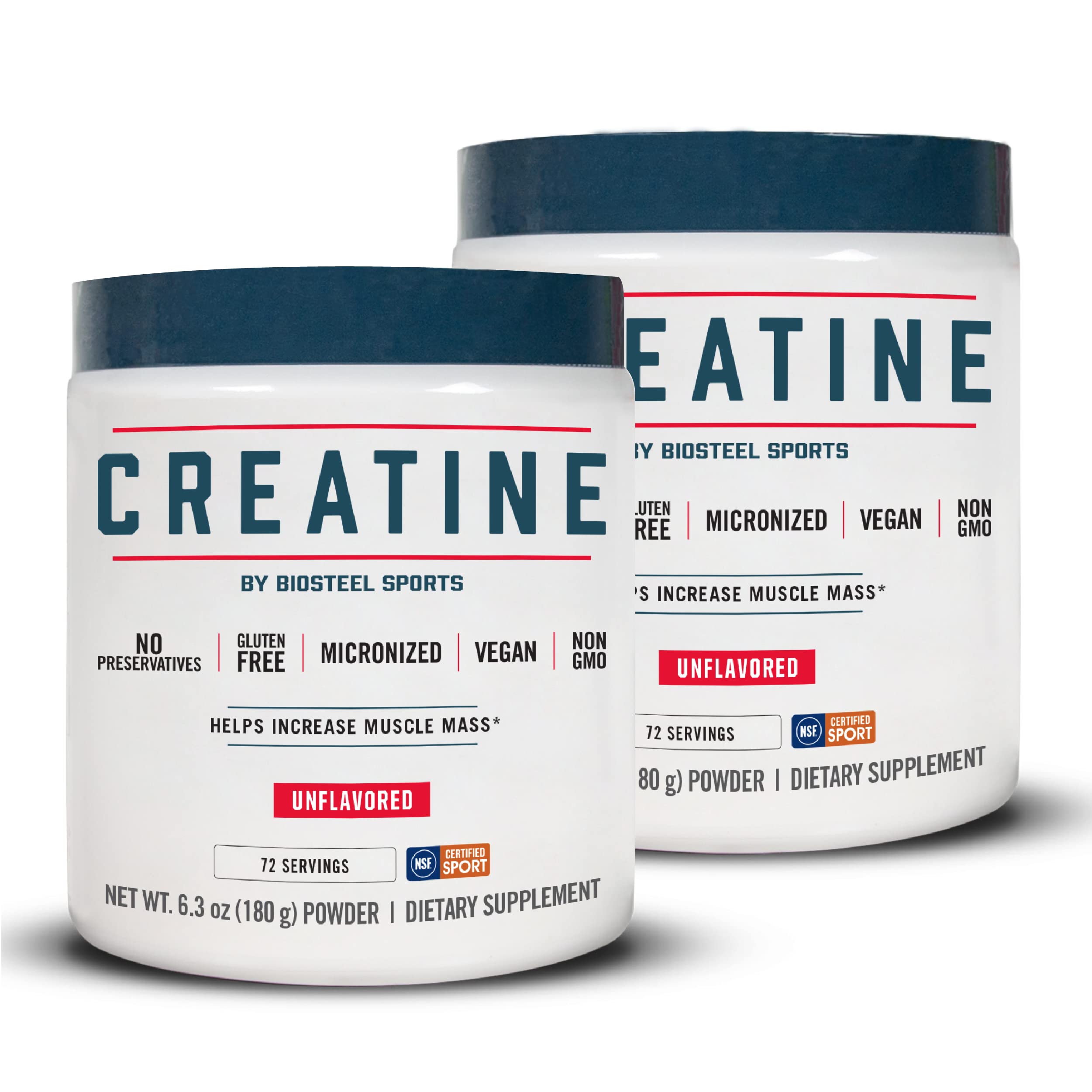 BioSteel Stackables Creatine Monohydrate Powder, Gluten Free and Non-GMO Formula, Unflavored, 2-Pack, 72 Servings Per Pac...