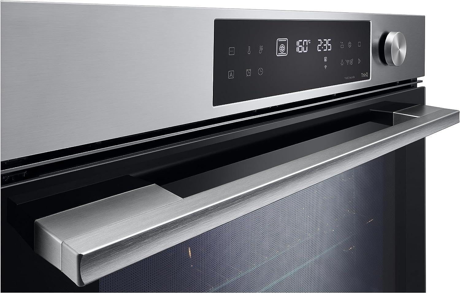LG InstaView WSED7612S Forno da Incasso Multifunzione, Classe A+, 76L, 300°C Air Fry, Sous Vide, Modalità Pizza, Sistema ProBake Convection, EasyClean, Pirolisi, WiFi, Isolamento 4 Vetri, Nero