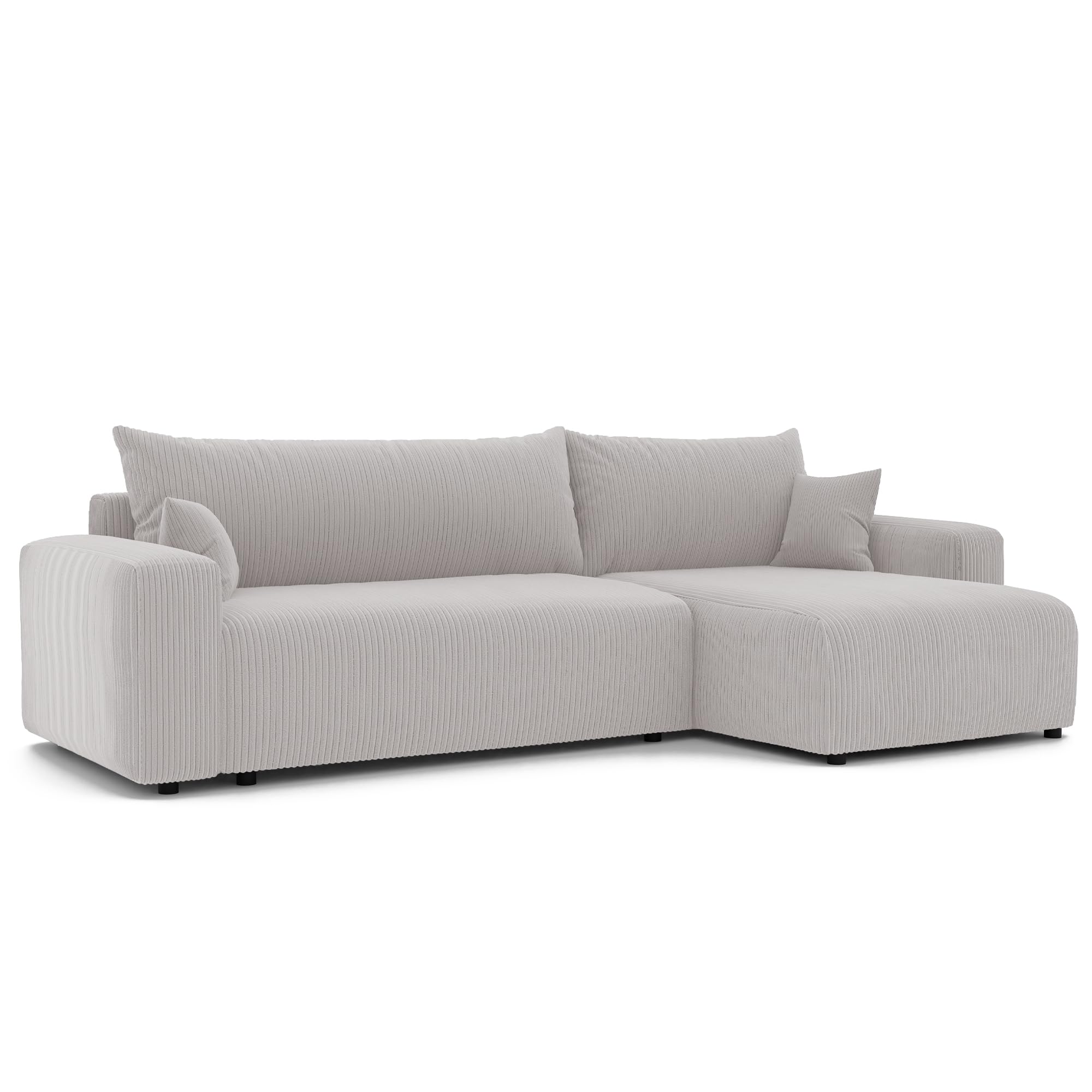 Ecksofa XL mit Schlaffunktion und Bettkasten 278 x 145 cm Beige