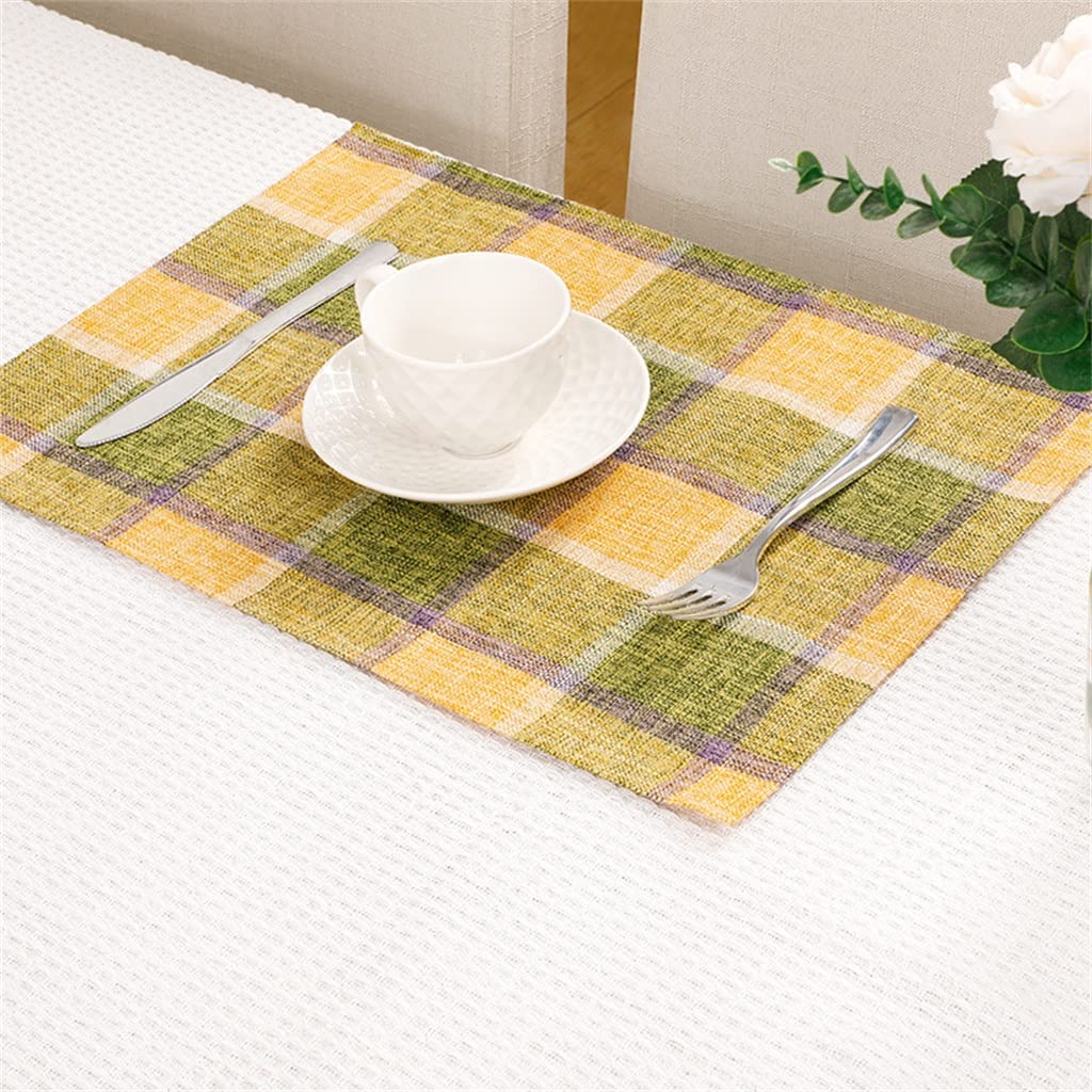 IANSHFKN Rustic Sub Placemats Cotton Linen Insulation Mat Rectangular Table Washable Coaster Flag Set
