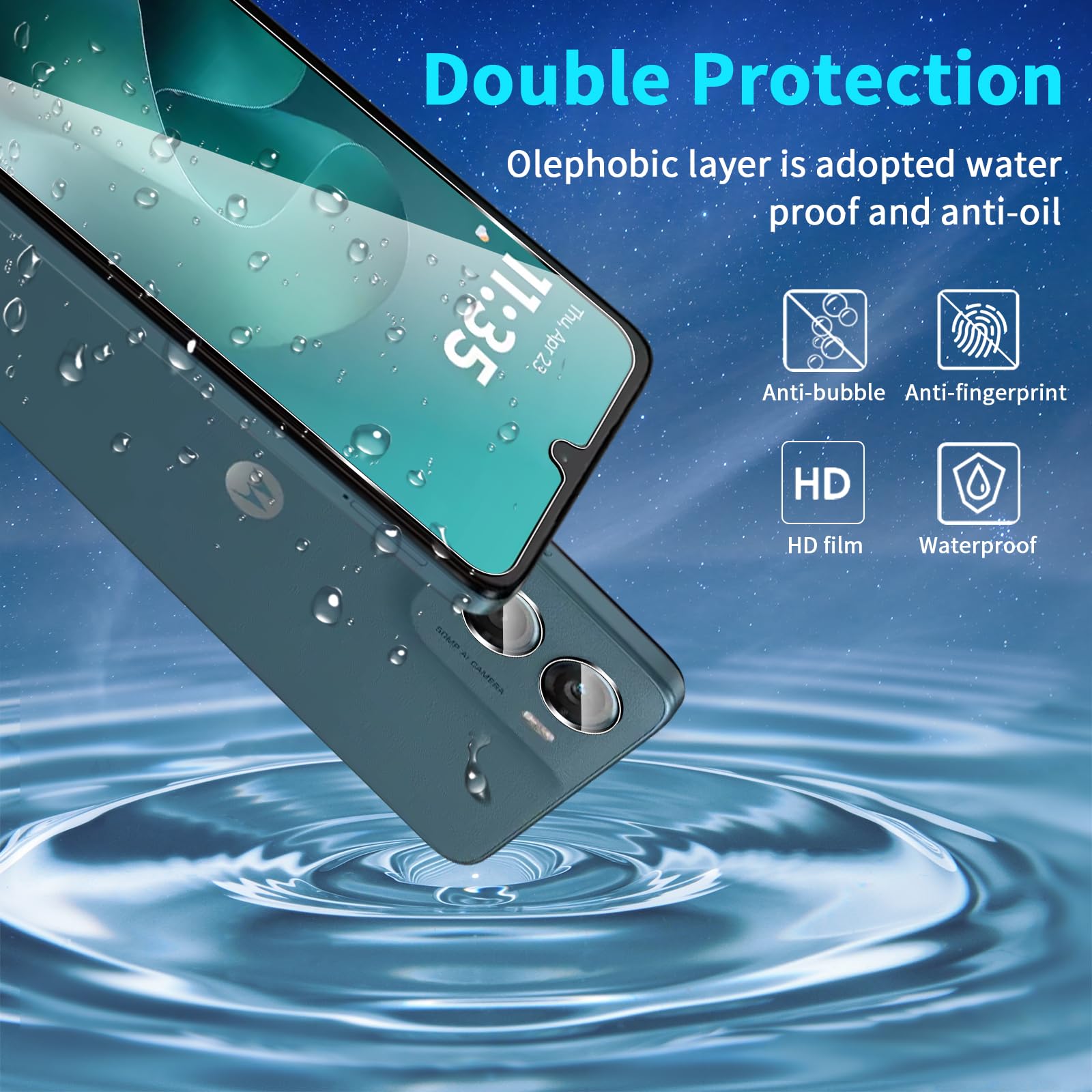 Lutree per Motorola Moto G06 / G06 Power Vetro Temperato, 2+2 Pezzi Pellicola Protettiva+ Pellicola Fotocamera, Durezza 9H Anti-Graffio HD Senza Bolle Protezione Schermo