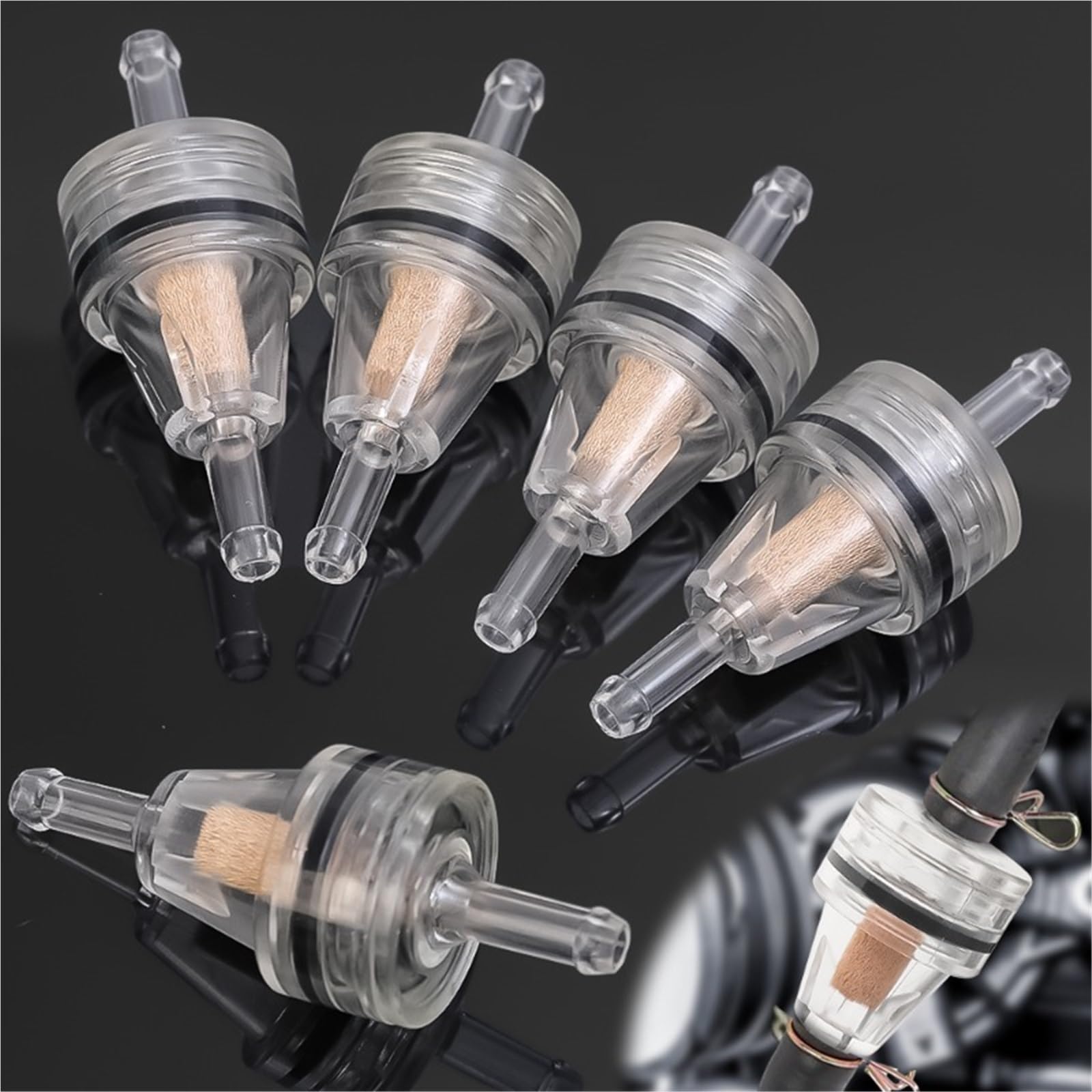 Motocyklowe filtry oleju Motocyklowy filtr benzynowy z rdzeniem miedzianym Uniwersalny filtr paliwa do samochodów motocyklowych z rzędem benzyny Filtr oleju(20pcs)