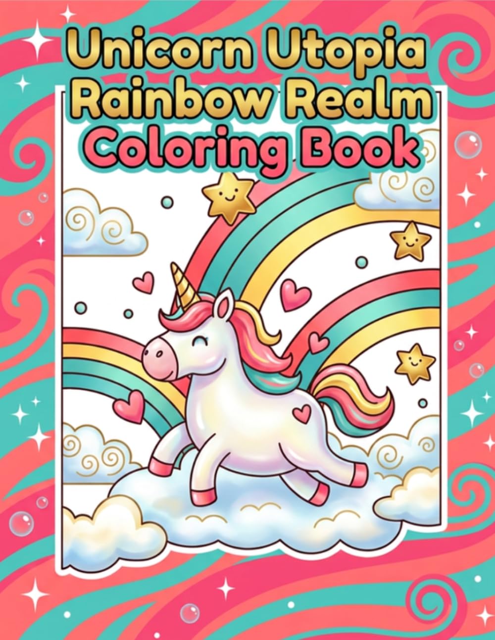 Unicorn Utopia Rainbow Realm: Cute Unicorns, Magical Rainbows, Easy Large-Print Coloring Pages & Fantasy Adventures