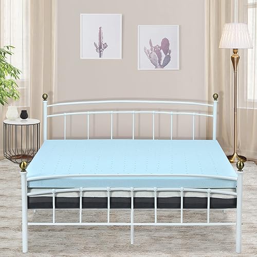 Miniatura 5 de KOMFOTT Cubrecolchón de espuma tamaño Queen de 4 pulgadas, gel refrescante, suave, ventilado, con memoria, para cama Queen firme, color verde