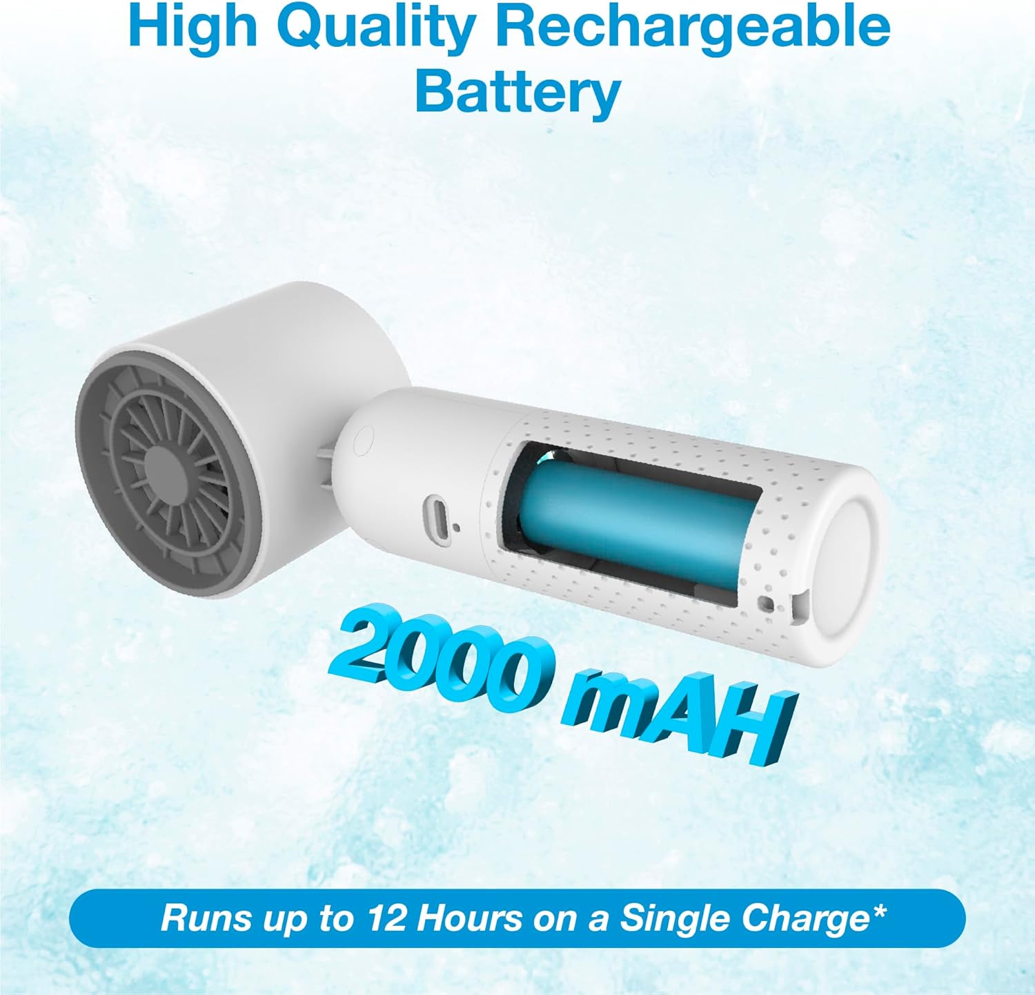 Arctic Air Cool Touch - Portable Handheld Fan, Mini USB Rechargeable, Personal Hand Fan for Cooling, Compact & Lightweight, 4-Speed Adjustable, Battery-Powered, Quiet & Perfect for Travel & Outdoor