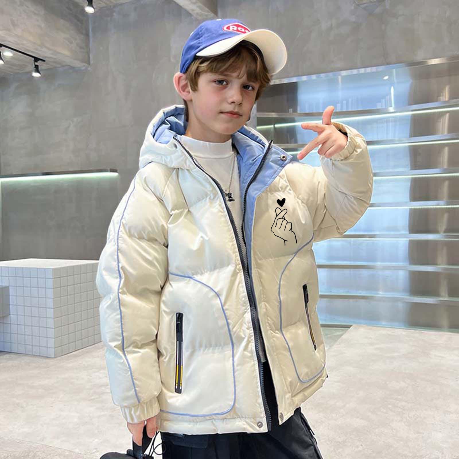 HAOLEI Cappotto con Cappuccio Parka Raggazzo Giubbotto Trapuntato da Bimbo Incappucciato Inverno Calda Abiti Abbigliamento Giubbotto Ragazzo Invernale
