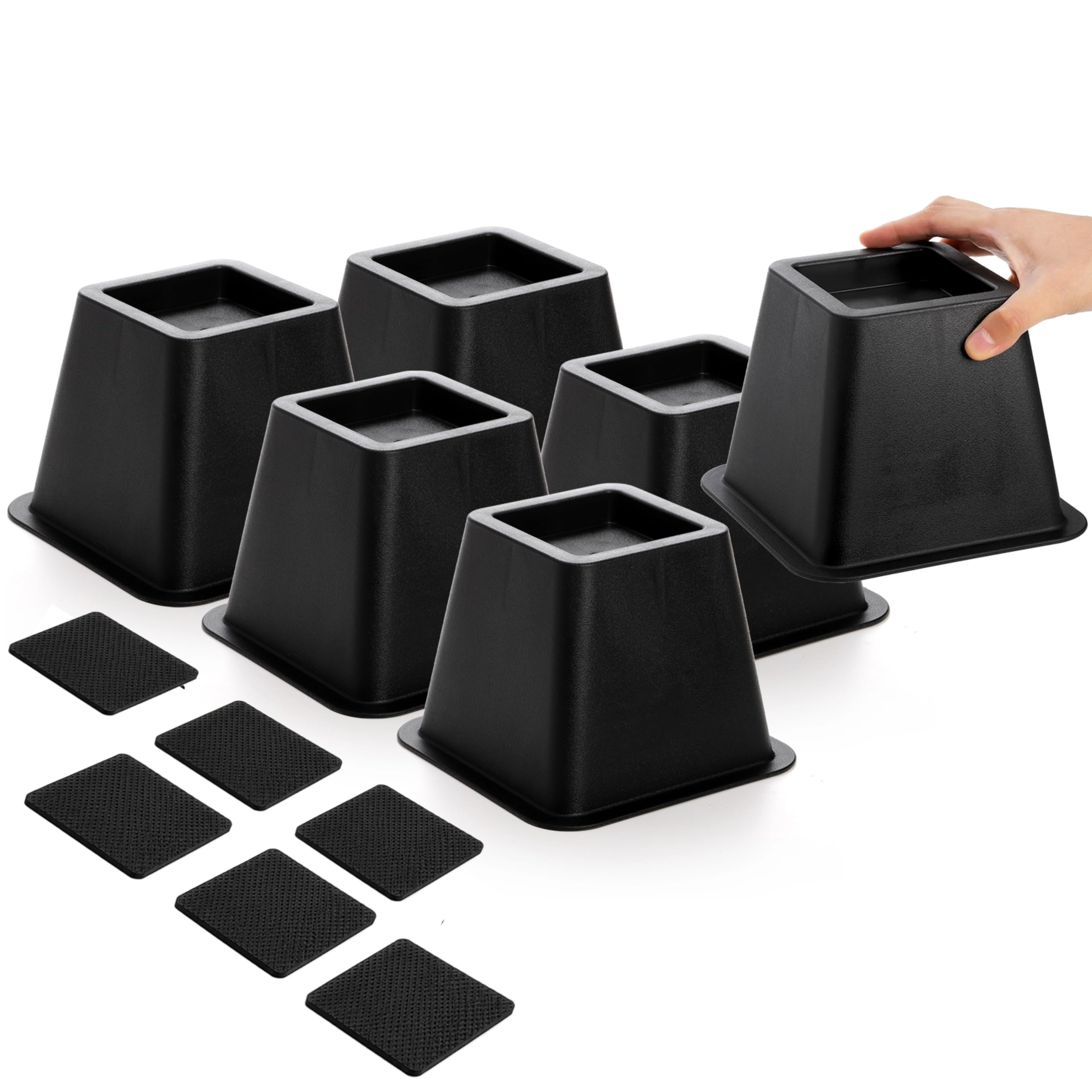 Bed Risers 4 Inch Heavy Duty 6 Pack