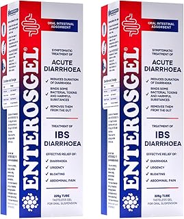 Enterosgel Tube 225 g. (pack of 2) - Relief from IBS Symptoms: Diarrhoea, Abdominal Pain, Bloating, Urgency | Irritable Bowel Syndrome Treatment | Acute Diarrhoea Relief