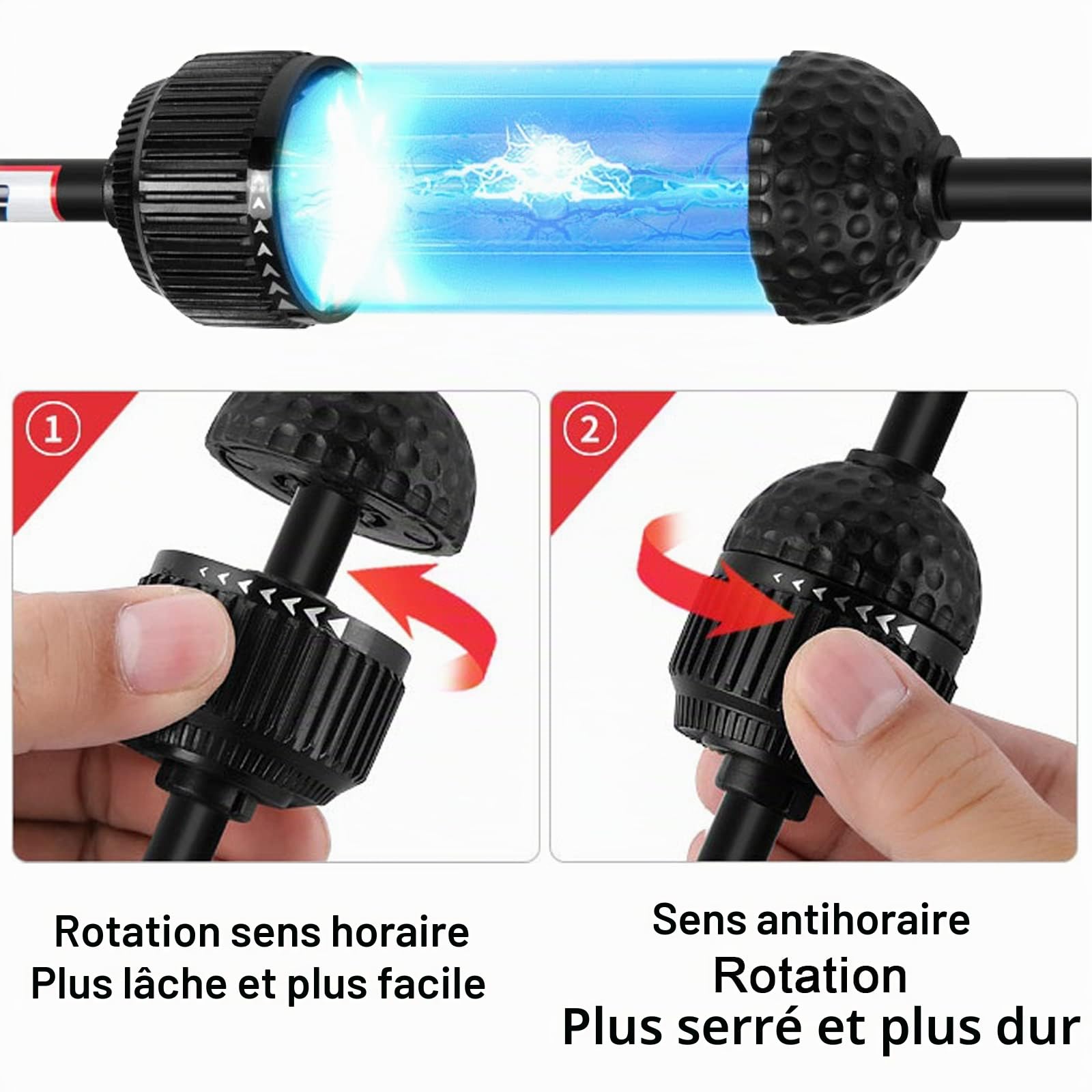 PGM Aide au swing de golf – Aide à l'entraînement au swing de golf – Bâton d'échauffement pour la force, la flexibilité et l'entraînement au tempo – Convient pour la pratique de l'écaillage, des