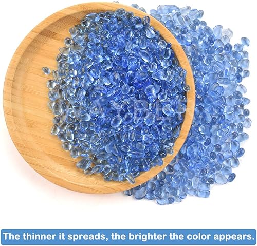 Miniatura 5 de Piedras artificiales de cristal de mar, no tóxicas, para terrario o acuario de tortuga, 1 libra / 460 g (rellena 1 taza), para decoración de Azul