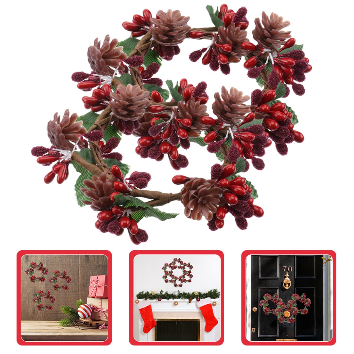 Amosfun 4 Juegos Guirnalda Navidad Decoraciones Christmas Tree Xmas Tree Vela Decorativa Portavelas Decoracion Centros De Mesa Navideños Centro De Mesa De Comedor Piñas 2 Piezas * 4
