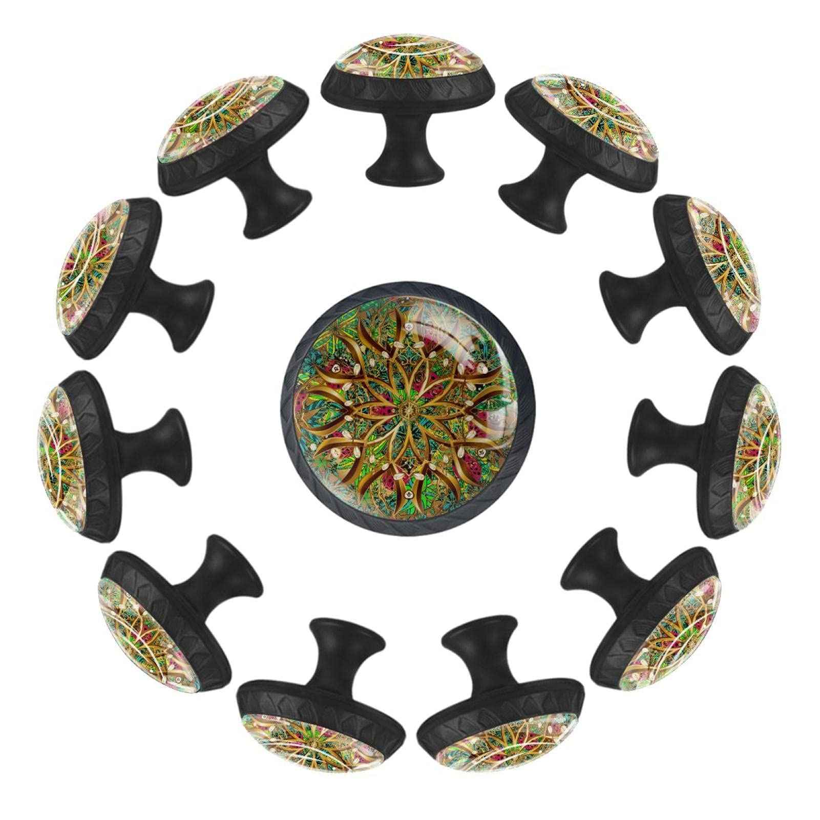 Boutons de tiroir artistiques mandalas de 35 mm | Finition soignée pour commode