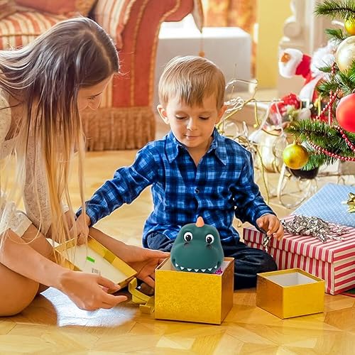 Miniatura 2 de Alcancía de dinosaurio, bonita alcancía para niños y niñas, de plástico irrompible, gran regalo para cumpleaños, Navidad, baby shower, azul