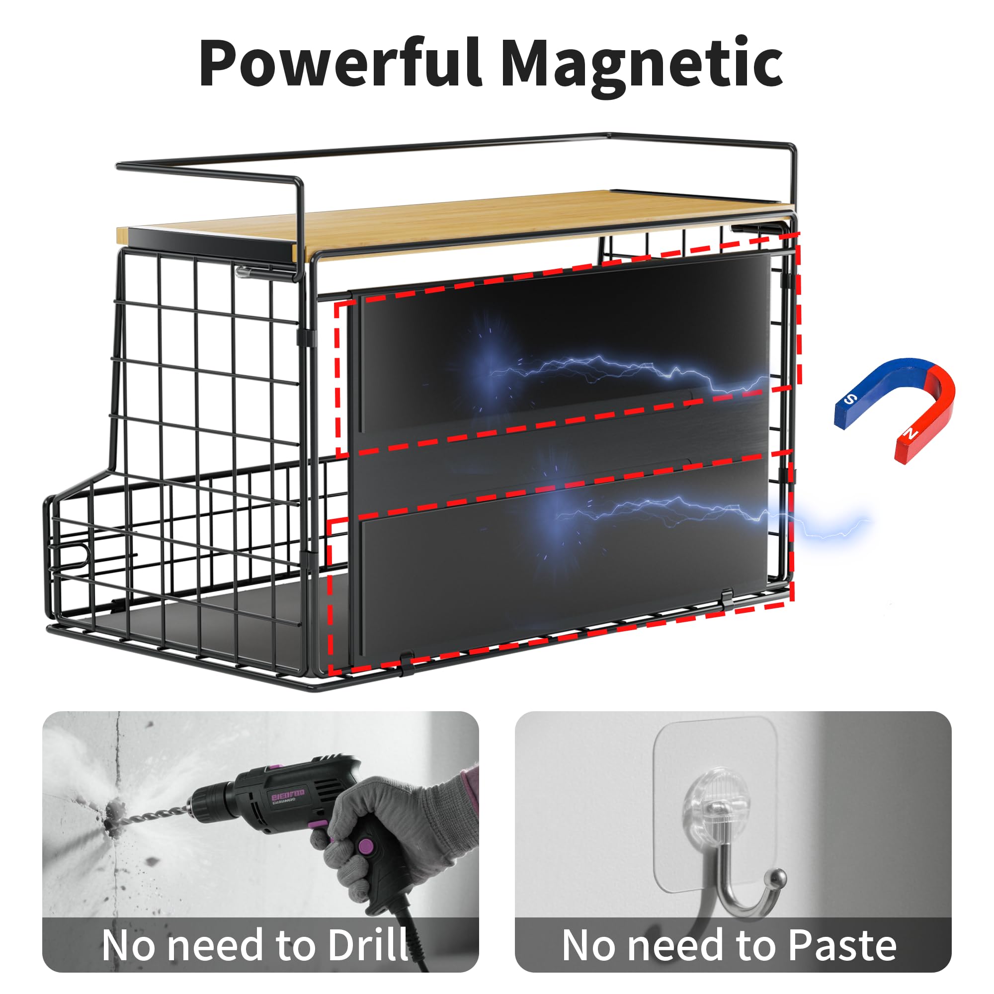 Amazon.com: TIDIIABODE Magnetic Shelf for Fridge, Large Container