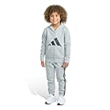 Boys 2-piece Long Sleeve Essential Big Logo Heather Fleece Jacket & Jogger Set