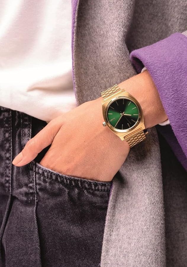 NIXON TIME TELLER  ゴールド×グリーン Time Teller Watch | Gold / Green Sunray | Unisex Stainless