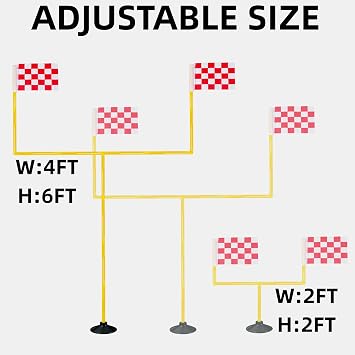 Football Field Goal Post - 6 ft x 4 ft Portable Football Goal Post - Kicking Field Goals-Backyard Field Goal Post for Kids/Youth/Adults -(2 ft-6 ft in Height)