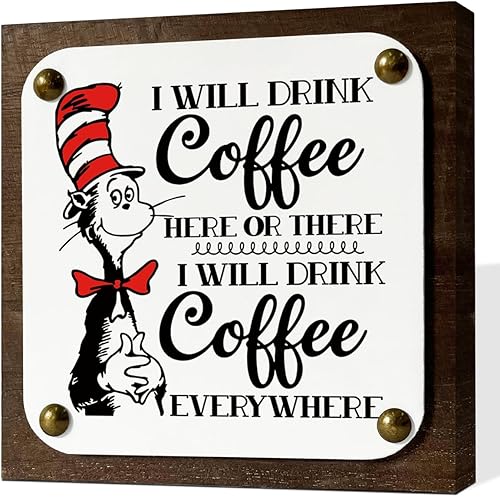 Miniatura 11 de Letrero de madera de café, letreros de caja de madera, decoración de arte, carteles de decoración de café, letrero de citas divertidas de cafés,