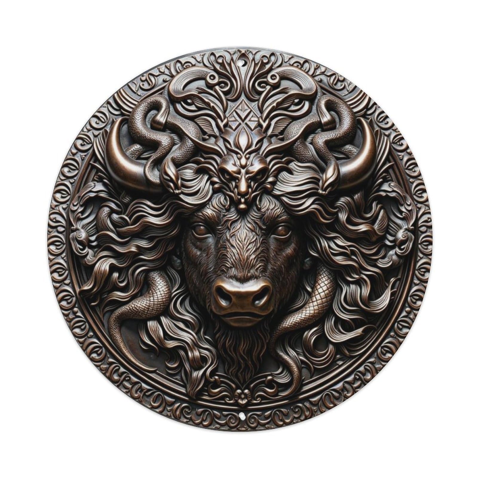 American Bison Bull Head 3D Western Metal Tin Sign Plaque