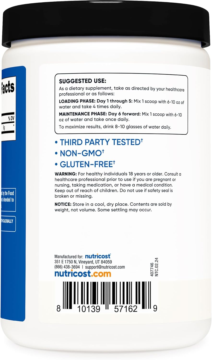 Nutricost Creatine Monohydrate Micronized Powder 500G, 5000mg Per Serv (5g) - Micronized Creatine Monohydrate, 100 Servings, 17.9 Oz Unflavored 100 Servings (Pack of 1)