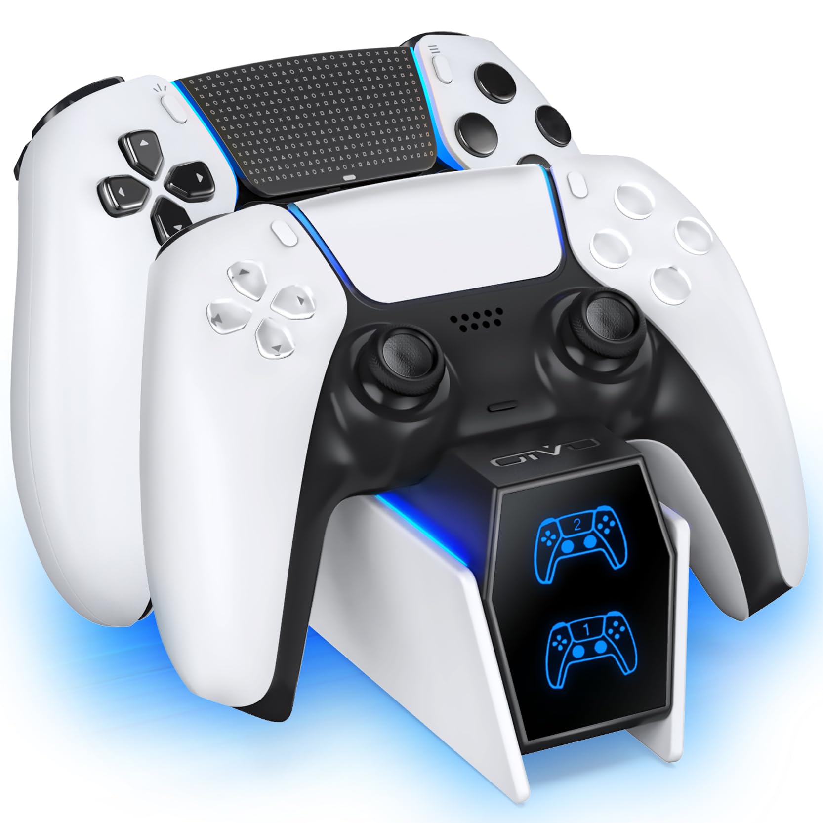 PS5 Controller Charger, Fast Charging Station for PlayStation 5 DualSense Controller, PS5 Fast Charger with 2 Pack Cords, PS5 Charging Docking Station