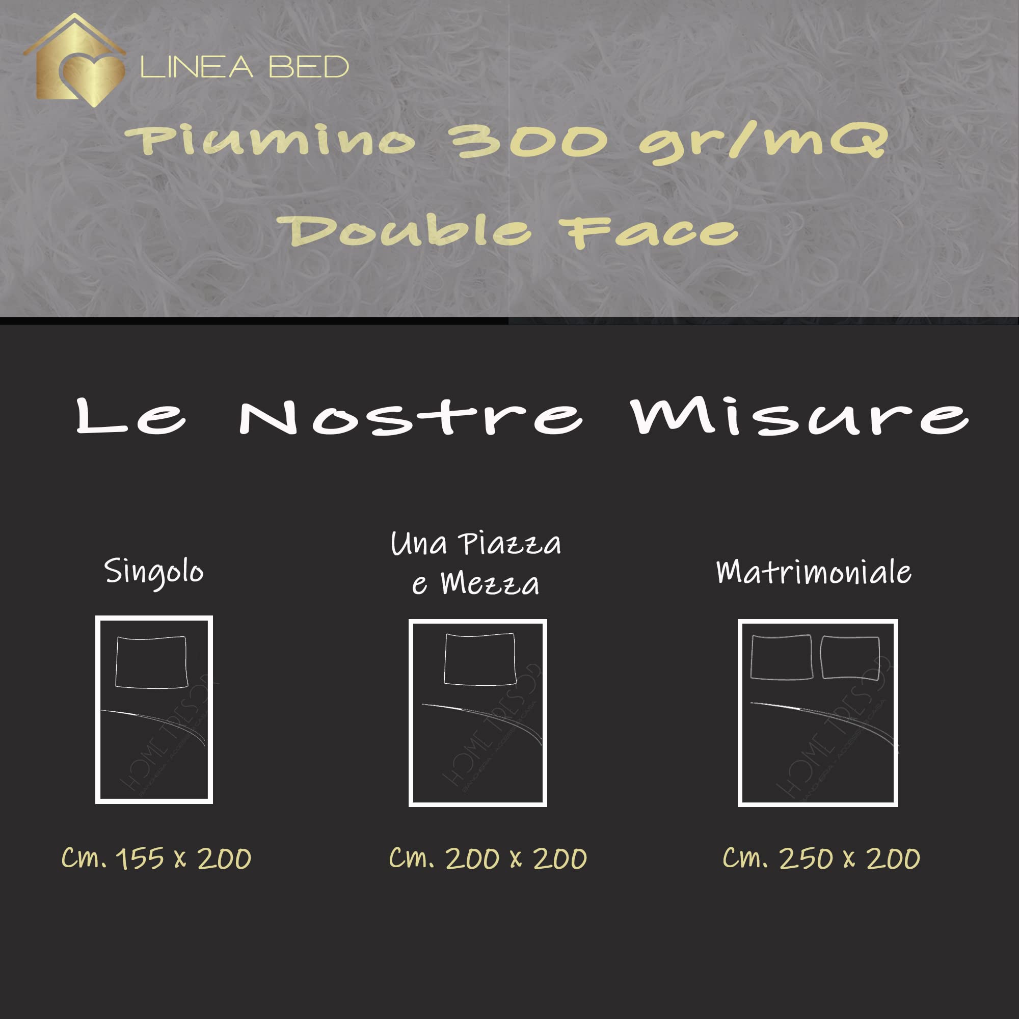 Home Tresor - Piumone Piumino Invernale Caldissimo Imbottitura in Morbida Microfibra Anallergica Soft 300 gr/mq Qualità Premium Reversibile Bicolor (Blu/Avio, Singolo cm. 155x200)