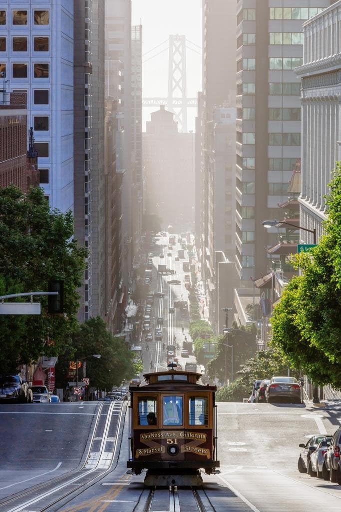 Cable Car on San Francisco California Street Photo Photograph Cool Wall Art Print Poster 24x36