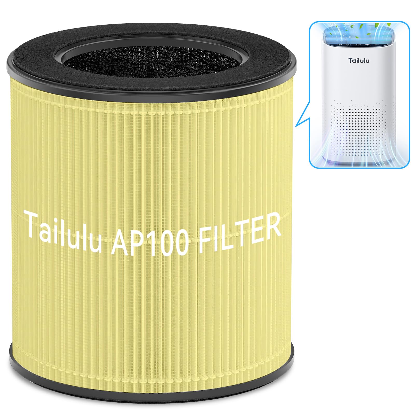 Filtre purificateur d'air AP100 Tailulu HEPA H13 jaune 3 en 1