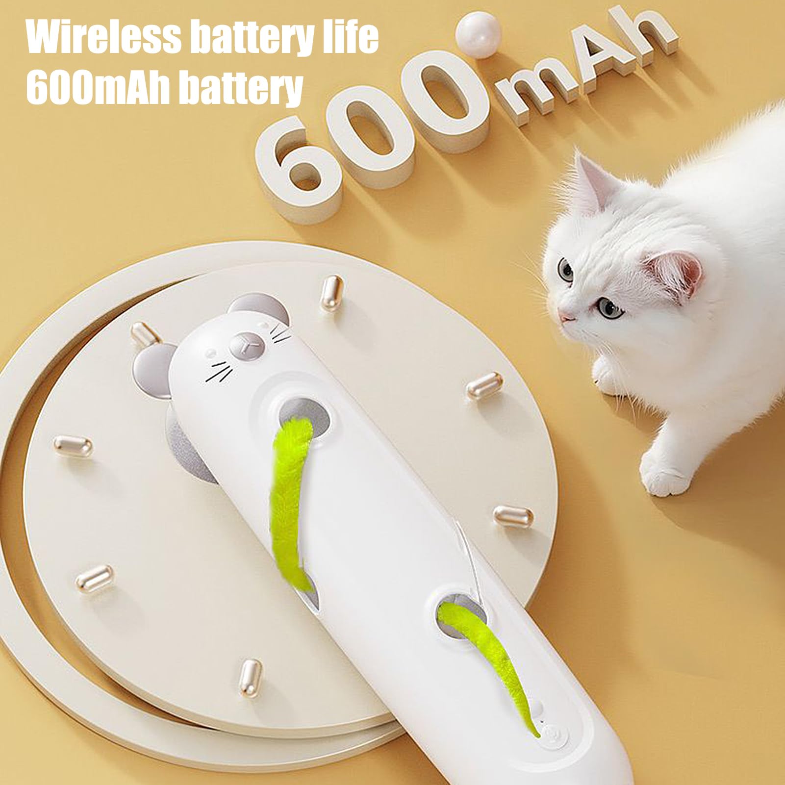 Generisch Gato Interactiva - Sensor Inteligente Montaje en Pared Juguetes | para - para Gatos con Plumas para Movimiento | Para Pared Puerta Suelo Tiempo de Juego Diario Movimiento