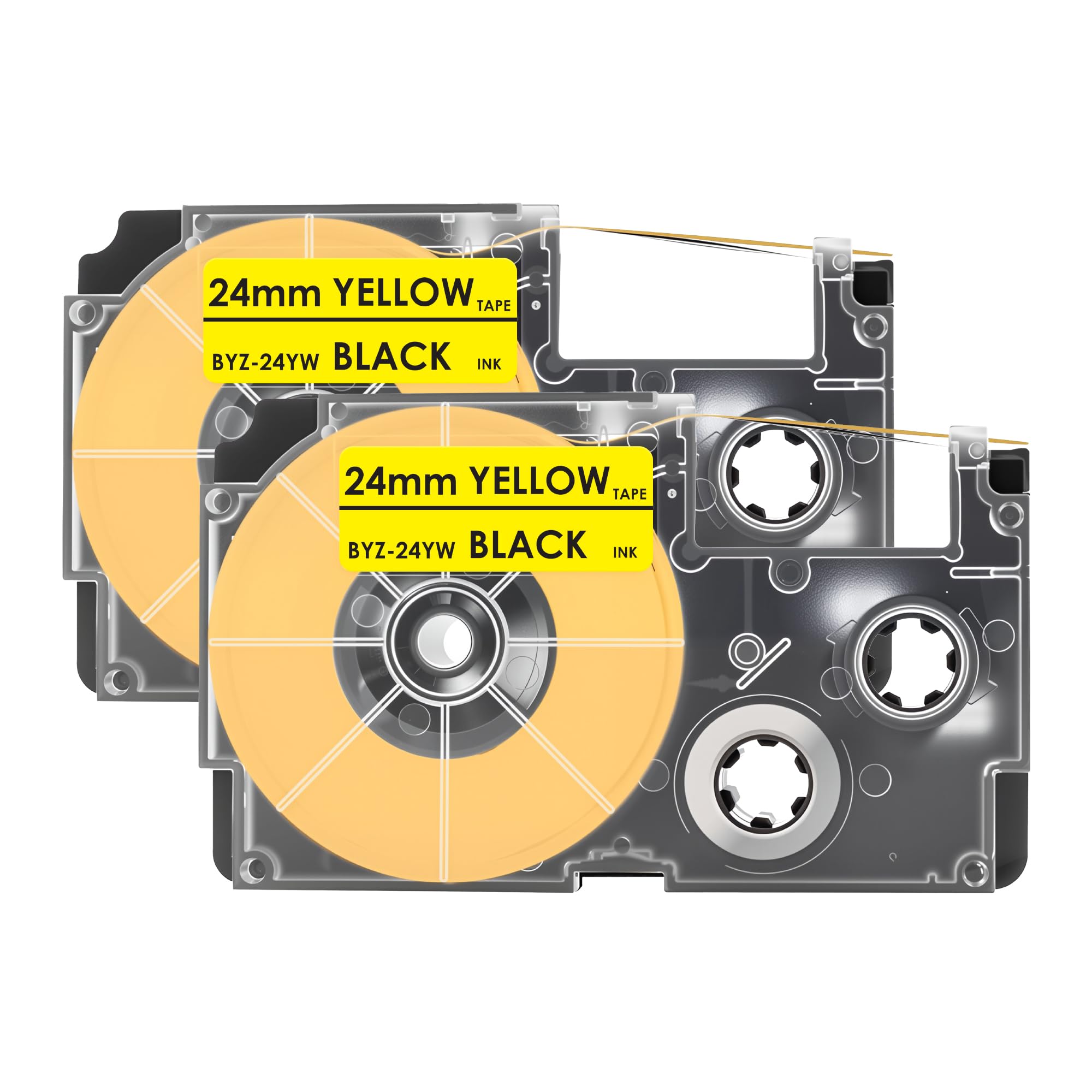 EIZVIKCE Compatible Casio Tepra Nameland Tape Cartridge, XR-24YW, 0.9 inch (24 mm) Width, Set of 2, Yellow and Black Letters, Replacement Tape, Label Tape Cartridge, Waterproof, Abrasion Resistant : O
