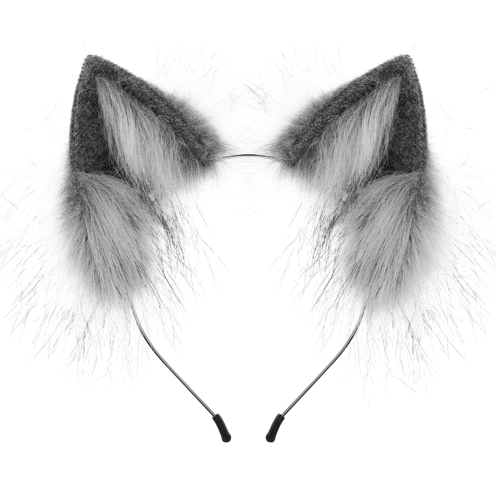HAOAN Handmade Faux Fur Animal Cat Ears Headband Furry Fox Wolf Hairhoop Headwear Costume Accessory