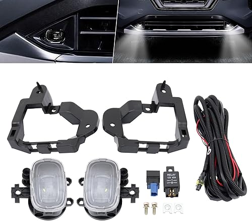 MotorFansClub Kit de luces antiniebla LED para Nissan Rogue 2021 2022 2023, parachoques delantero, luz de conducción con interruptor de cableado,