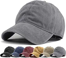 Boné de beisebol HH HOFNEN masculino e feminino de algodão lavado estilo clássico de neve ajustável, baixo perfil, chapéu para papai