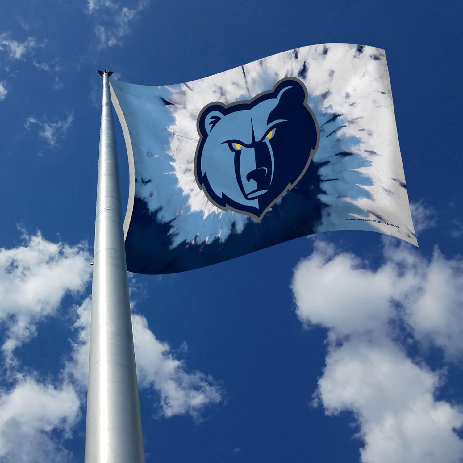 Rico Industries NBA Memphis Grizzlies Tie-Dye 3' x 5' Banner Flag 3' x 5' Banner Flag Single Sided - Indoor or Outdoor - Home Décor