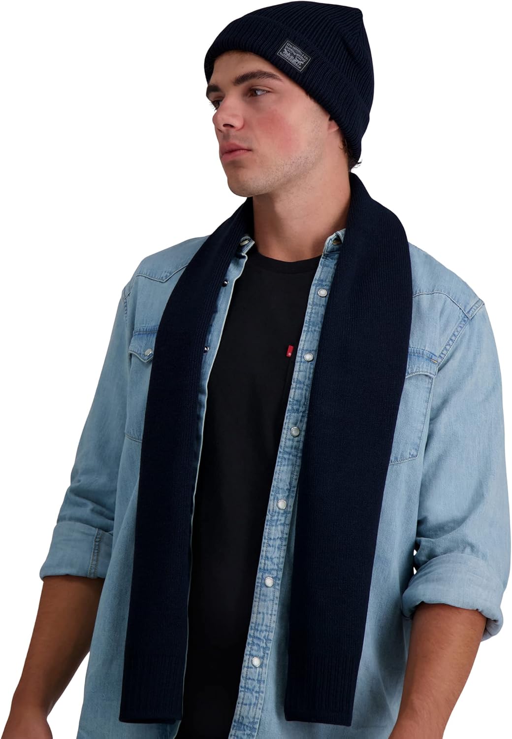 Levi's Men's Classic Winter Warm Knit Beanie Hat and Scarf Set - Image 7