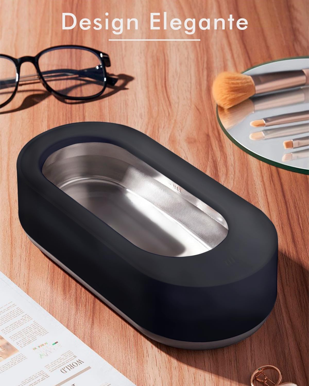 mfa® | Dispositivo per la Pulizia a Ultrasuoni per Occhiali, Braccialetti, Gioielli in Argento (Bagno D'argento) e Strumenti | Pulitore a Ultrasuoni | Sterilizzazione | Ultrasonic cleaner