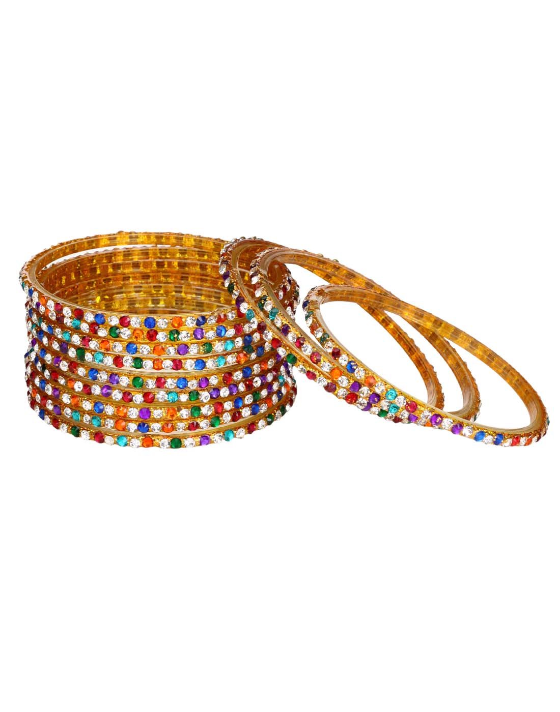 Somil Designer Glass Bangles/Kungan/Kada Set For Wedding, Festival, Workplace, Party, Traditional, Designer, Ornamented With Stone, Multi Color (B07FBM8VJ1) Amazon Price History, Amazon Price Tracker