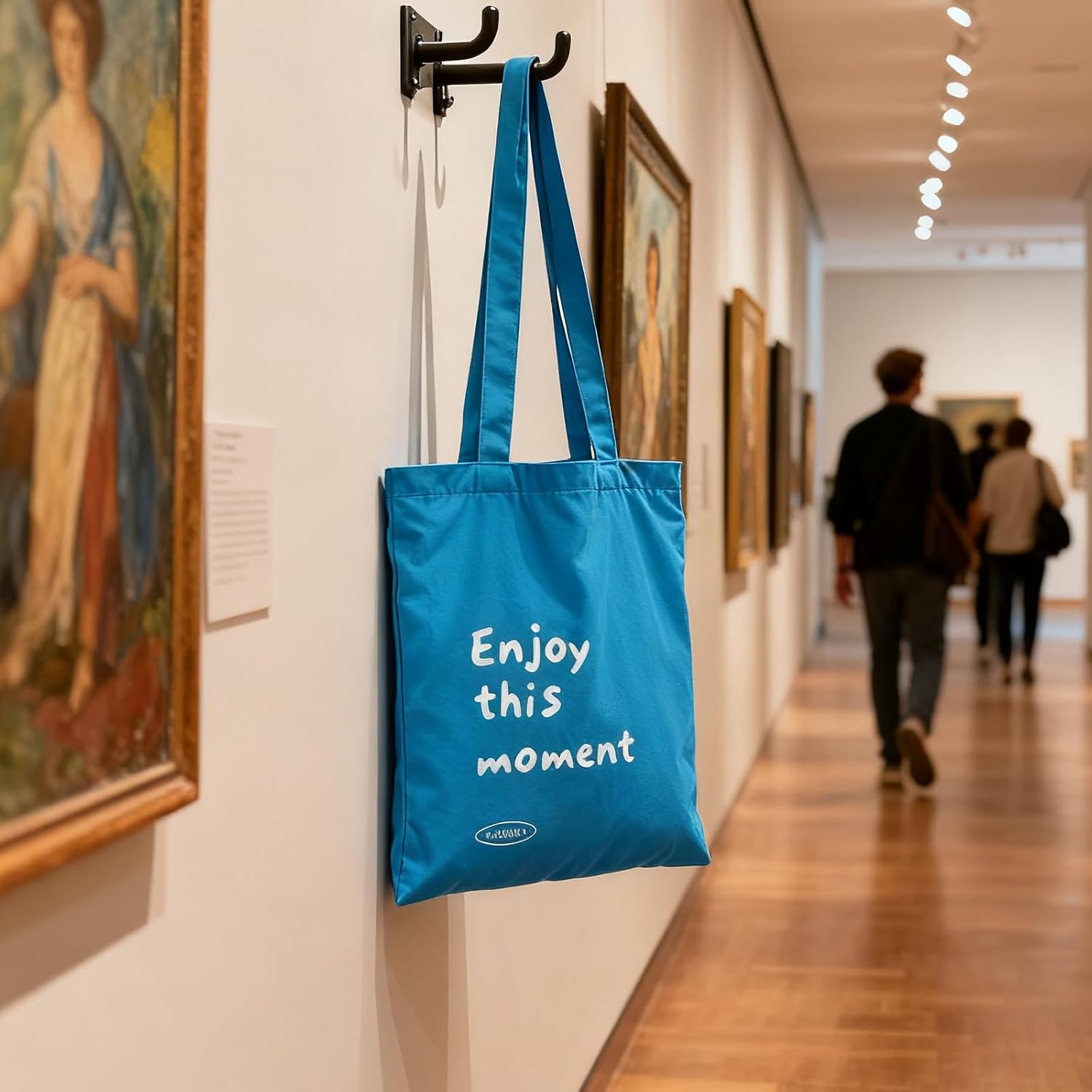 Baby Light Blue Canvas Tote Bags16"X14",100%Cotton Fabric Reusable Grocery Bag with Inner Safety Pocket & Long Handles, Large Capacity Cute Summer Beach Tote Bags for Women,Shoulder Cloth Shopping Bag | Blue Canvas Tote Bag, 100%cotton, Safety Pocket, Long Handles, Summer Beach Tote - Image 8