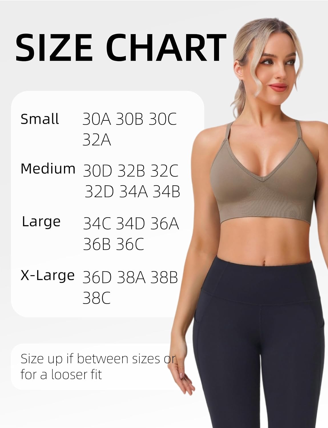WANAYOU V Neck Adjustable Sports Bras for Women Triangle Bralette 3 Pack