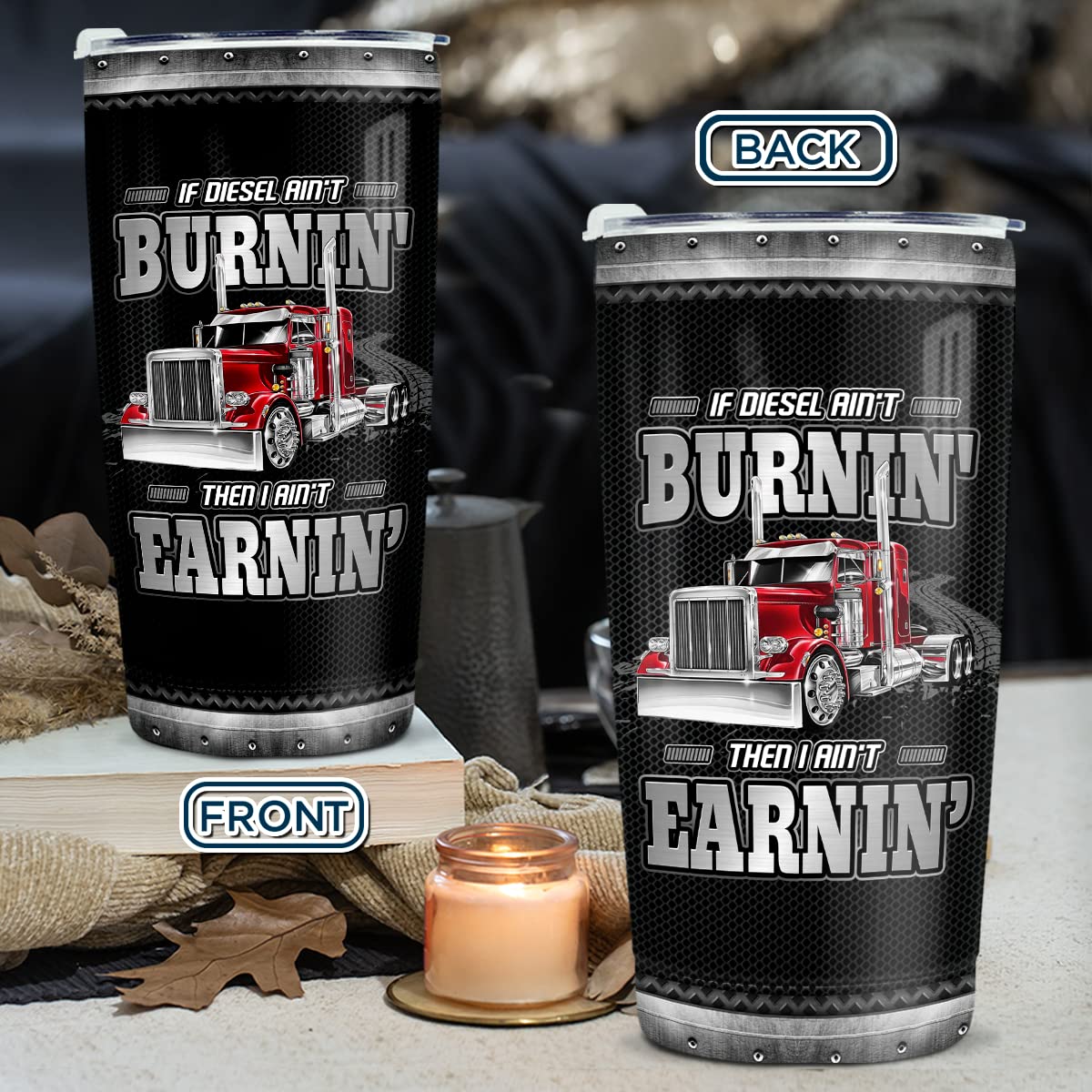 Wowcugi Truck Driver Tumbler - Personalized 20oz/30oz Stainless Steel Insulated Travel Cup