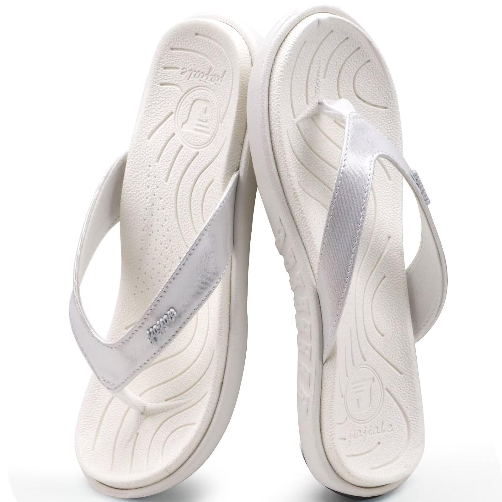 jiajiale Infradito Donna Moda Ortopediche Estive Comode Pelle Supporto Arco Plantare Flip Flop Doccia Spiaggia Piscina Aperte Mare Leggere Eleganti Ciabatte Antiscivolo Gomma Suole