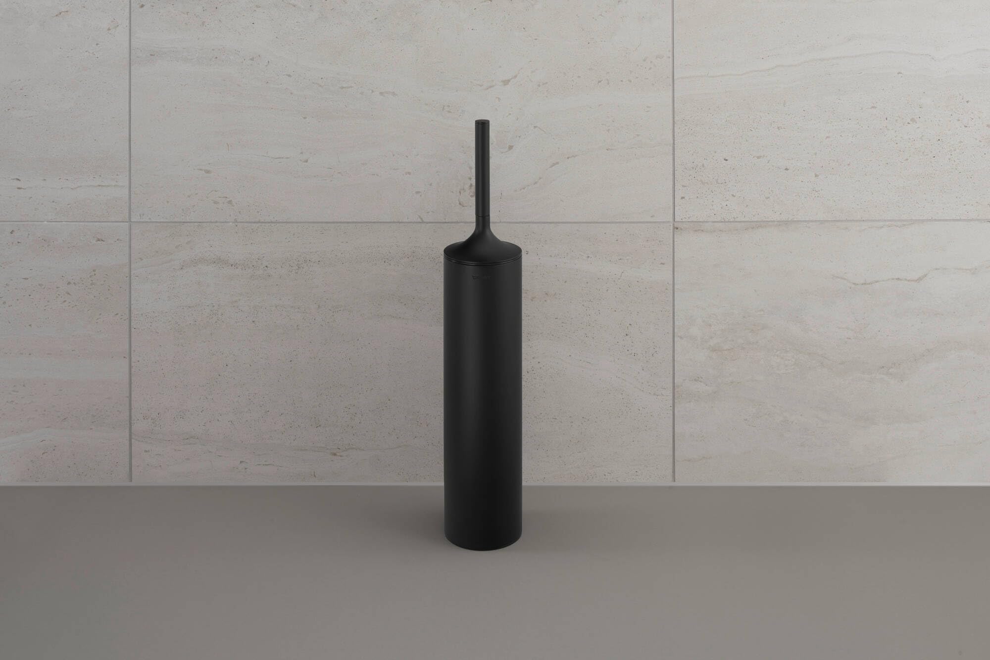 Duravit Bürstengarnitur Starck T, WC-Bürstenhalter bodenstehend, Toilettenbürste ohne Bohren, Klobürste, Schwarz Matt