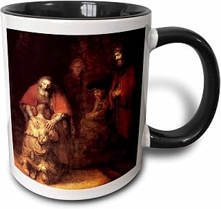 "Print of Rembrandt Painting The Prodigal Son" Mug, Black, 11 oz